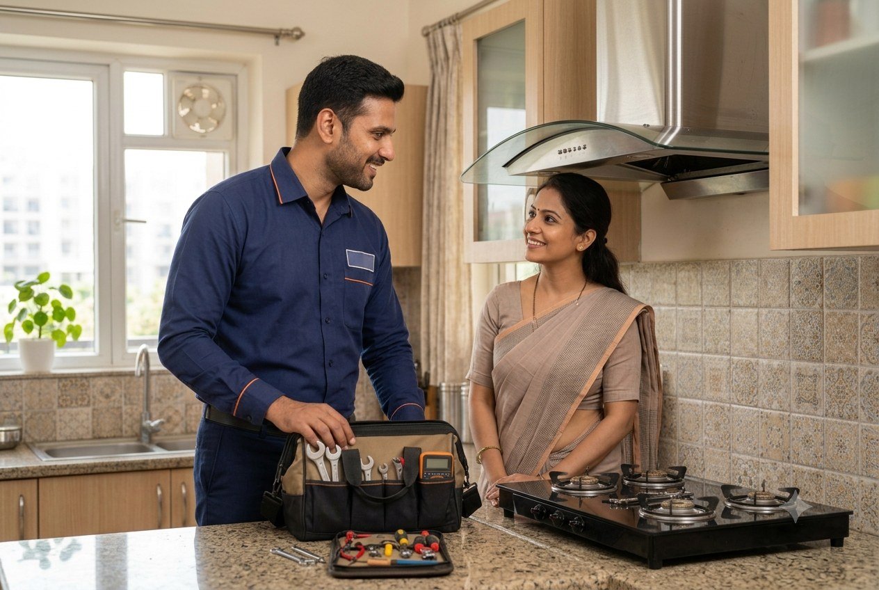 Gas burner deep cleaning service